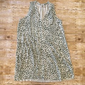 Nation LTD Leopard Print Mini Dress - Green and Cream